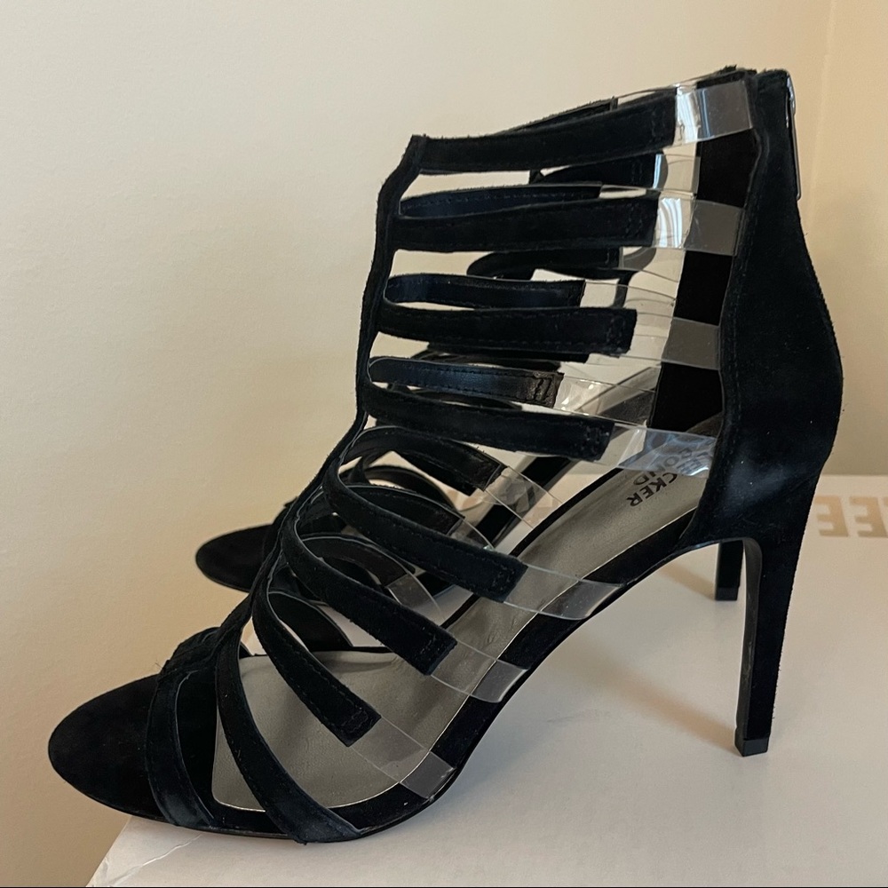 Bleecker & Bond Maeve Heels, Strappy Stilettos, Black, Size 9M new